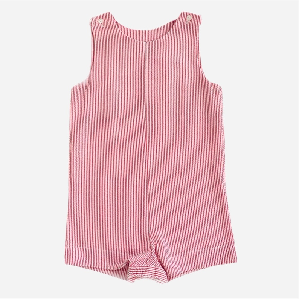 Southern Sunshine Boys Seersucker Sleeveless Romper Jon Jon Size 3T